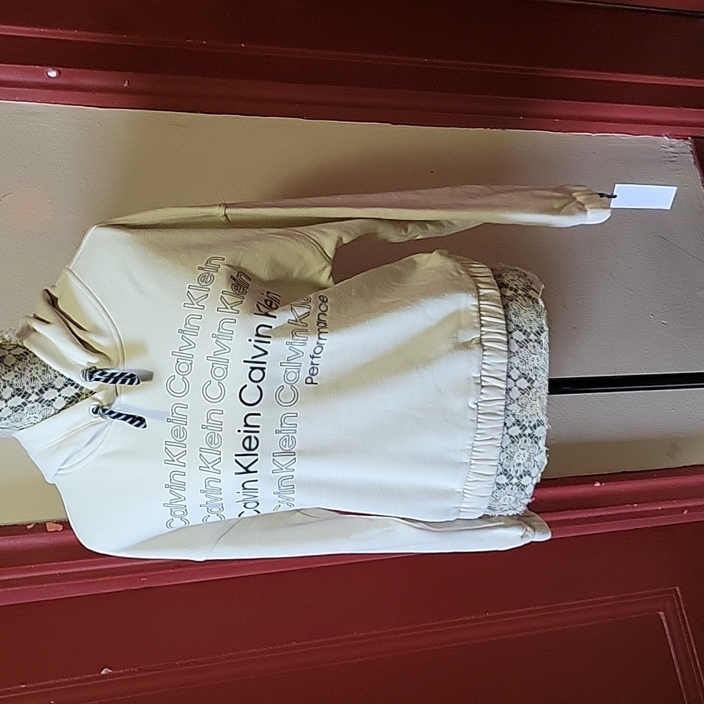Calvin Klien Performance Off-White Hoodie Top Size Small - Picture 14 of 14